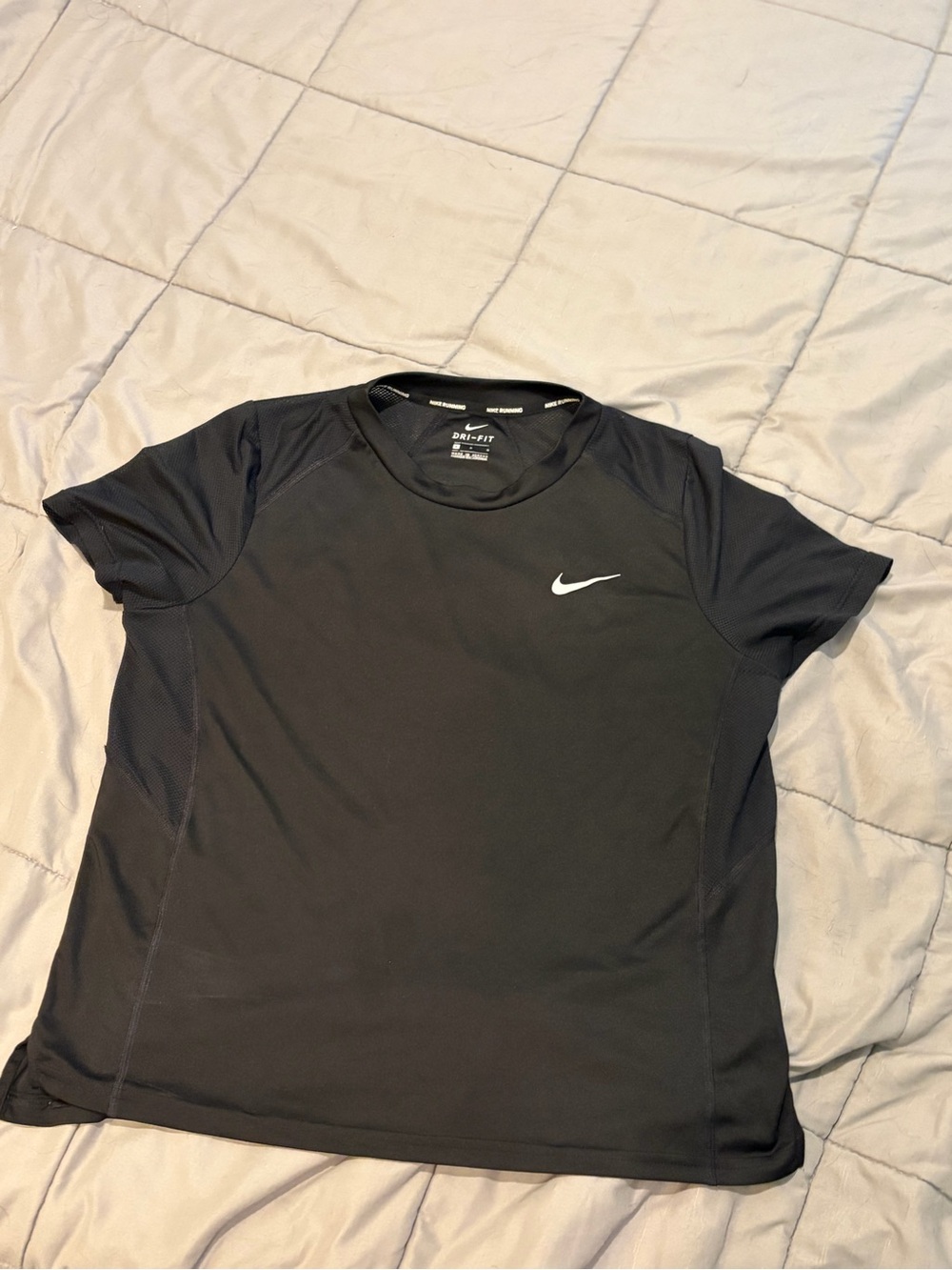 Nike Black Athletic Dri-FIT Tee with White Swoosh
